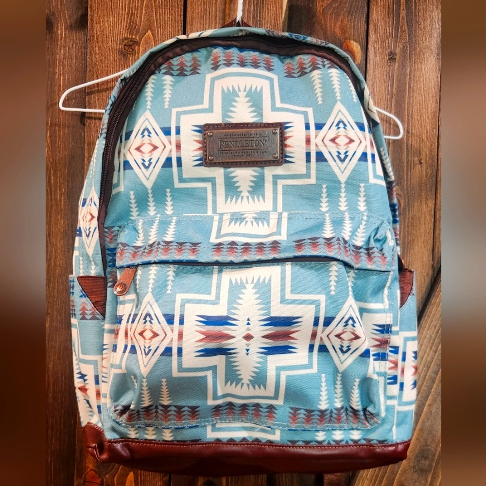 Pendleton Blue and Brown Aztec Backpack New!